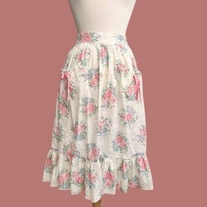 Vintage Floral Waist Apron One Size OS S Small Medium